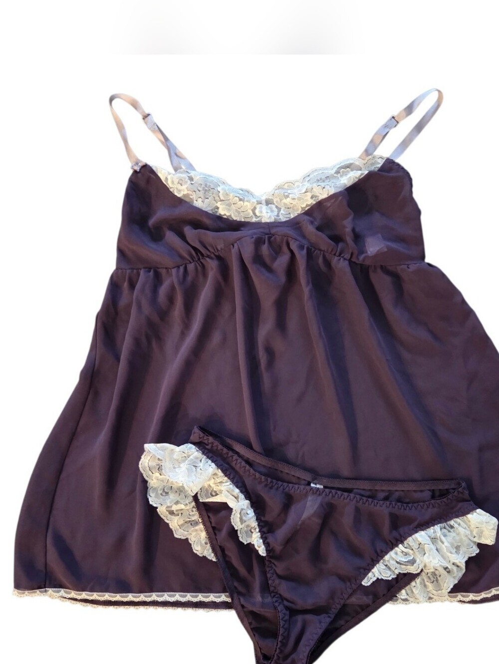 Vintage Y2K VS intimate wear, Matching Top and low-rise mesh bikini panty, Sz S